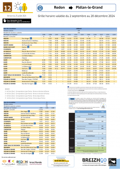 ligne Redon vers Plélan (automne 2024)