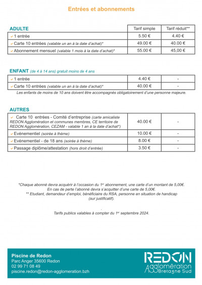 entrées et abonnements 