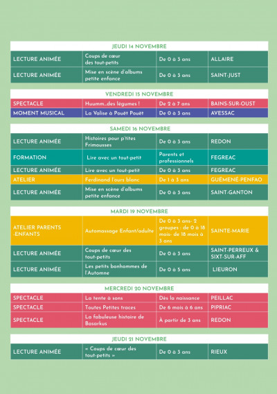 Minuscules 2024 - agenda (page 2)