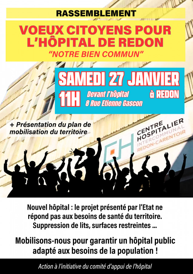 affiche rassemblement hôpital 27-01-2024