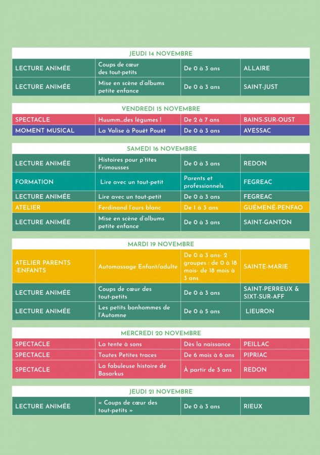 Minuscules 2024 - agenda (page 2)